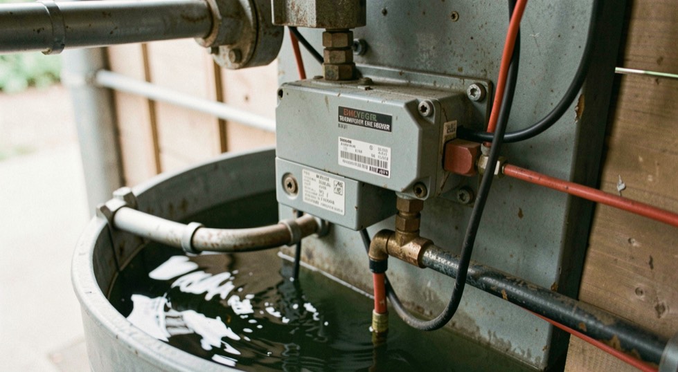 Detailed editorial view of transfer switch