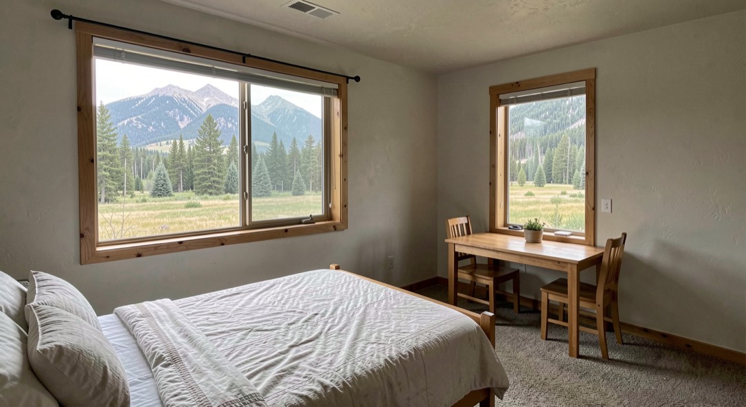 Passive solar orientation on a forested mountain lot: editorial view of south glazing, thermal mass, tree shading
