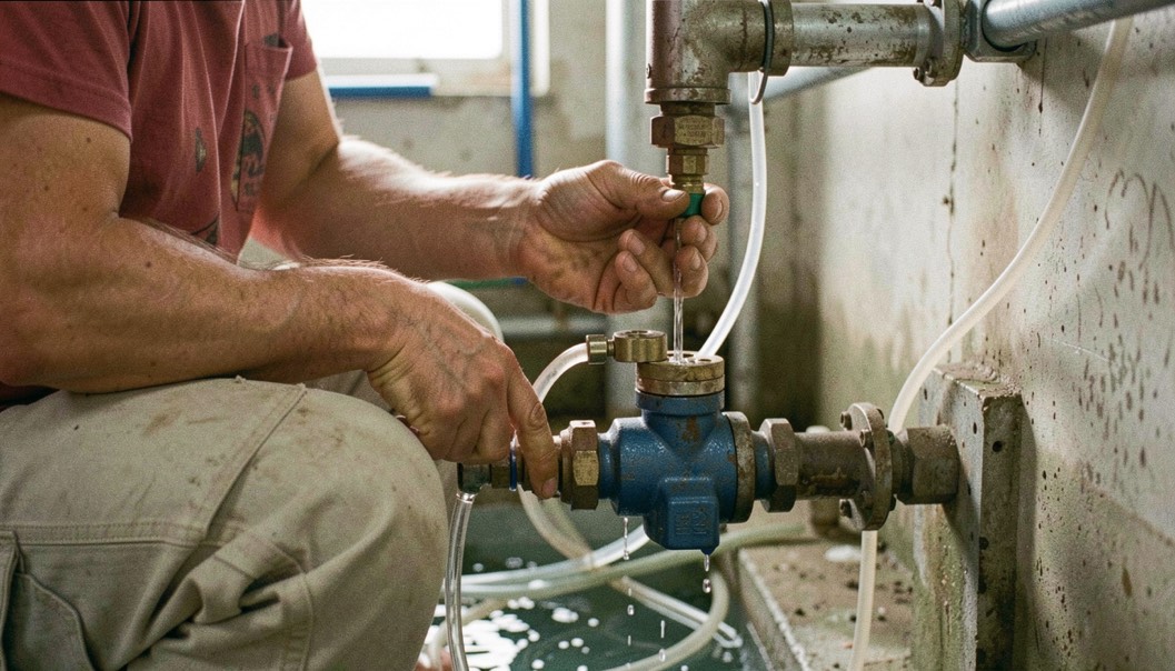 Detailed editorial view of flow test